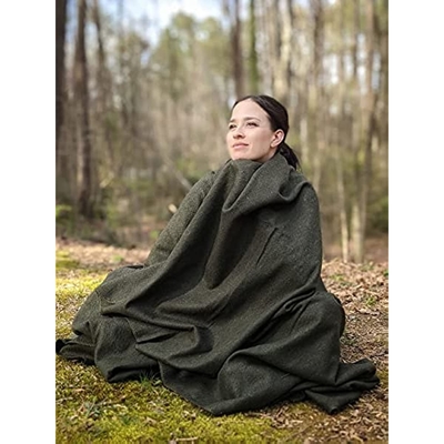Χονδρική κουβέρτα μαλακή 80% μαλλί Στρατιωτικής χρήσης Army Green