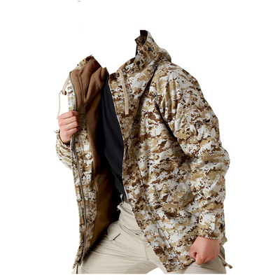 Ενήλικες Τακτικά Jackets Άνδρες Αδιάβροχο Καμουφλάζ Σταθμός Κολάρο Πολυεστέρα ίνες με φερμουάρ
