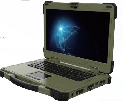 Στρατιωτικό ενισχυμένο notebook, ενισχυμένο εργαστήριο, 14 ιντσών μονή οθόνη ανθεκτικός φορητός φορητός υπολογιστής