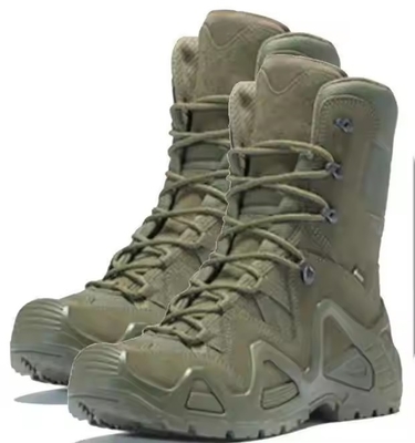Εταιρεία χονδρικής πώλησης High-Top Brown Leather Outdoor Sports Survival Desert Safety Τακτικές μπότες μάχης