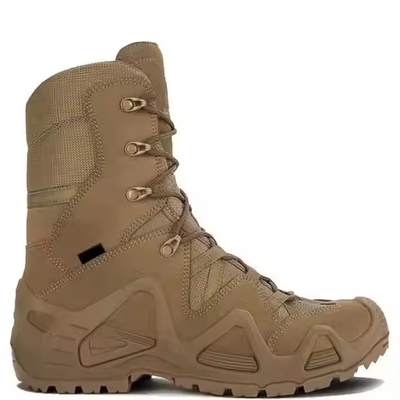 Εταιρεία χονδρικής πώλησης High-Top Brown Leather Outdoor Sports Survival Desert Safety Τακτικές μπότες μάχης